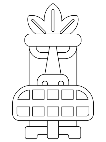 Tiki Mask Coloring Page